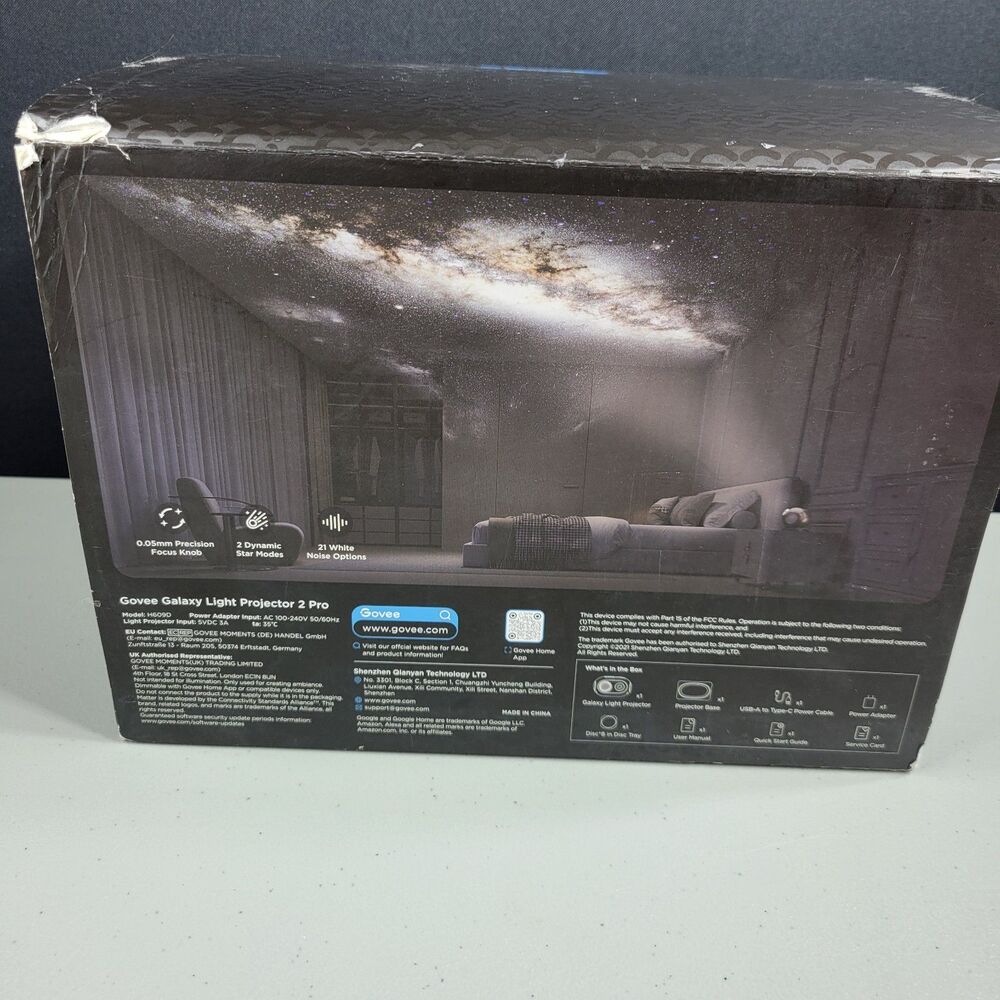 Govee Galaxy Matter Light Star Projector 2 Pro 4 Megapixel HD Lens H609D - Picture 4 of 9